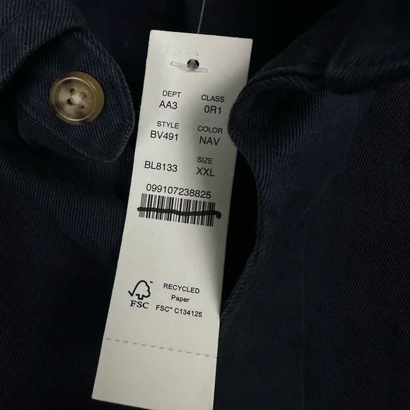 J. Crew Men’s Relaxed garment-dyed heavyweight twill shirt Navy Blue BV491 NEW - Picture 7 of 11